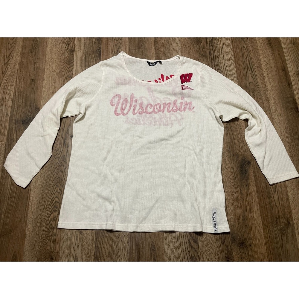 Touch Shirt, Women's Size 1X, White, Long Sleeve, Wisconsin Badgers Athletics